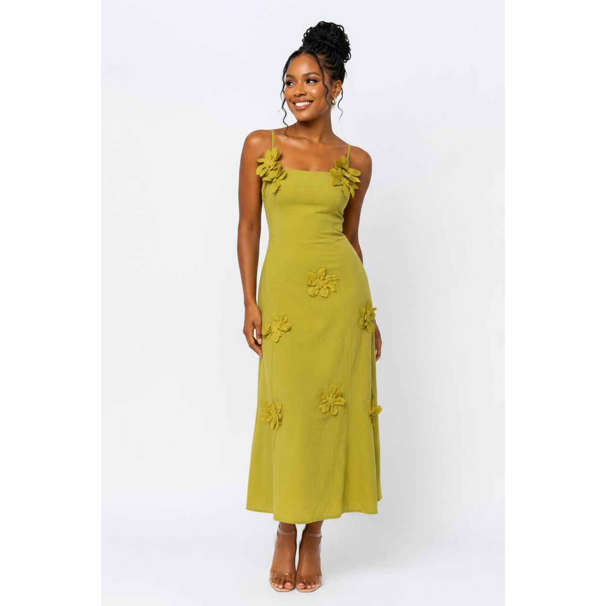 3D Flower Sleeveless Sling Dress