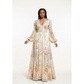Plus Size Floral Flare Long Sleeves Maxi Dress