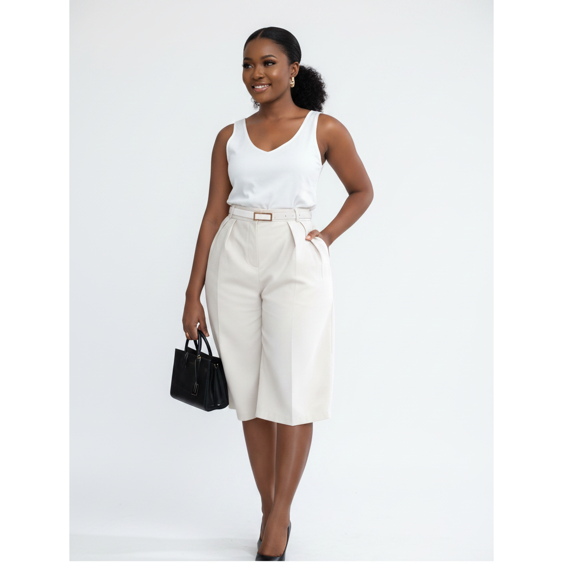 High-Waisted Formal Down The Knee Pants