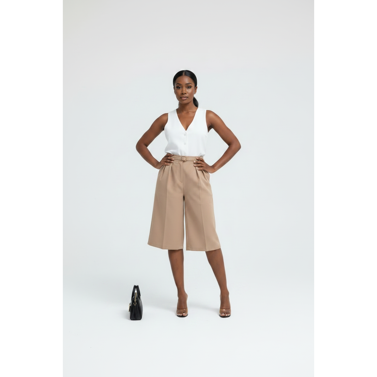 High-Waisted Formal Down The Knee Pants