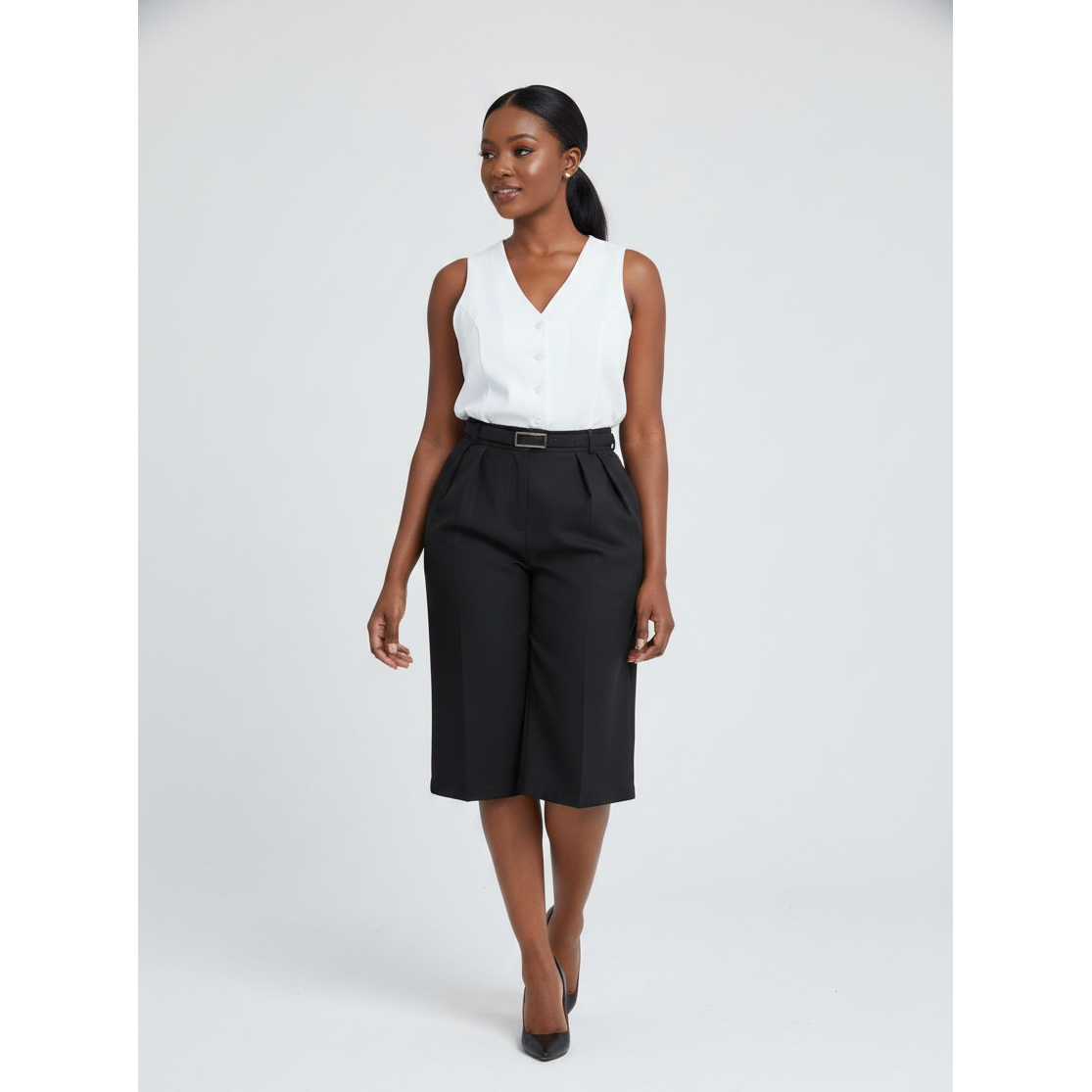 High-Waisted Formal Down The Knee Pants