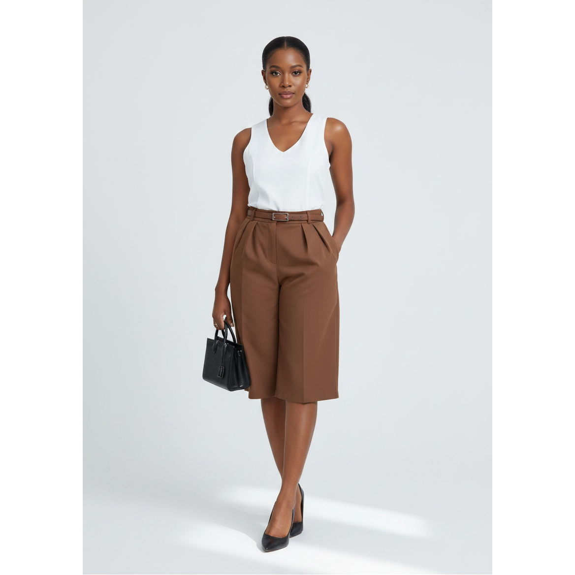 High-Waisted Formal Down The Knee Pants