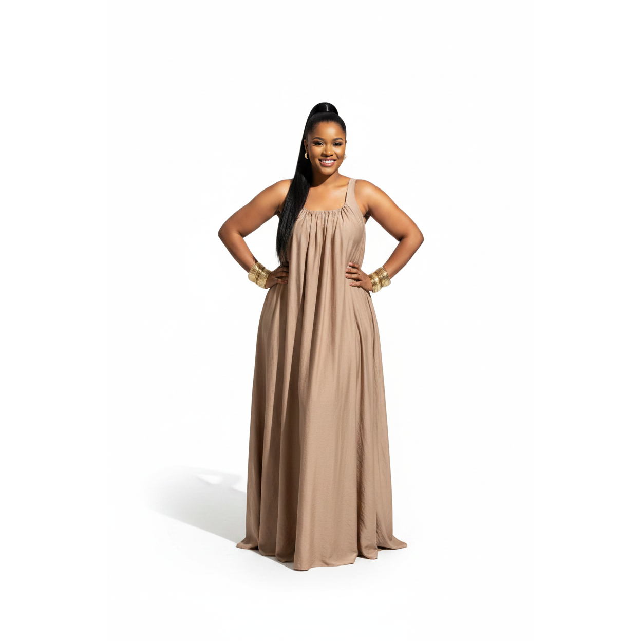 Linen Sleeveless Maxi Dress