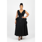 V-neck Skater Dress featuring Side Corset Details and Bows