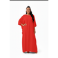 V-neck Batwing Sleeve Slit Kaftan Dress