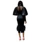 Puff Sleeve feather Patchwork Dress