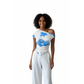 Floral Print Asymmetric Hem Fitted T-shirt