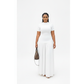 Short Sleeve Mock-Neck Ruched Maxi Dress