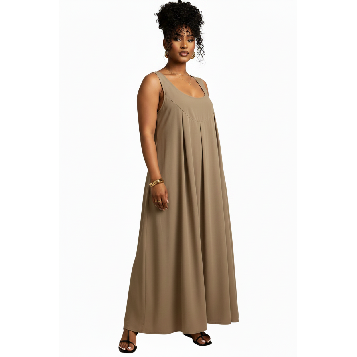 Sleeveless A-line Maxi Dress