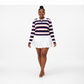 Striped Long-sleeve Oversized Polo Tops