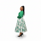 Long-sleeved Satin Blouses Paired with Maxi Skirts Set