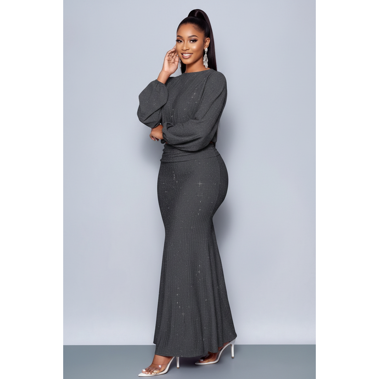 Elegant Mermaid Hem Bodycon 2 Piece Set
