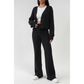 Ribbed Knit V-neck Cardigan and Drawstring Wide-leg Pant Set