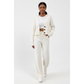 Ribbed Knit V-neck Cardigan and Drawstring Wide-leg Pant Set