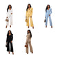 Long Sleeve Button Shirt and Flare Pants Set
