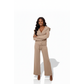 Long Sleeve Button Shirt and Flare Pants Set