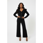 Long Sleeve Button Shirt and Flare Pants Set