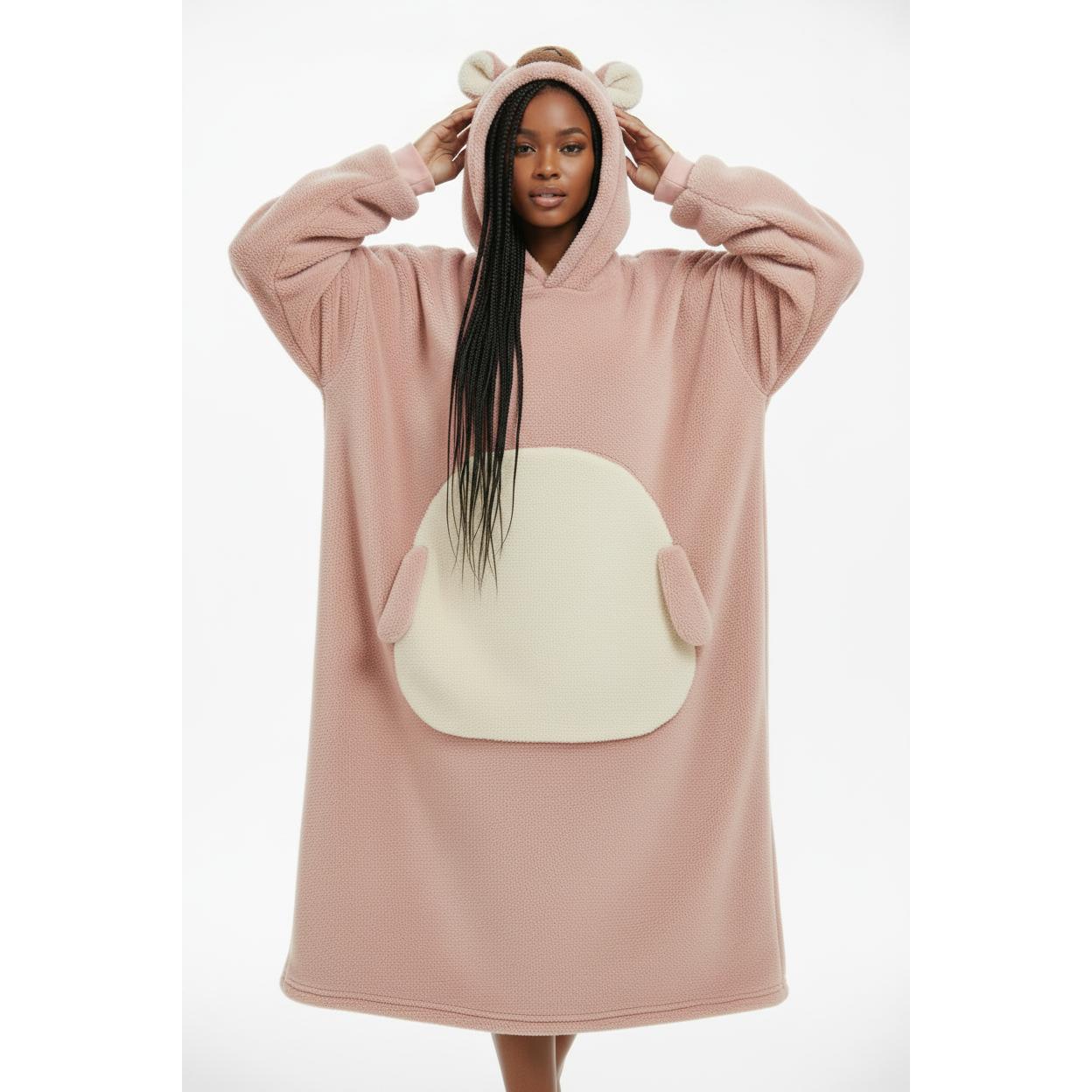 Winter Teddy Themed Blanket Hoodie