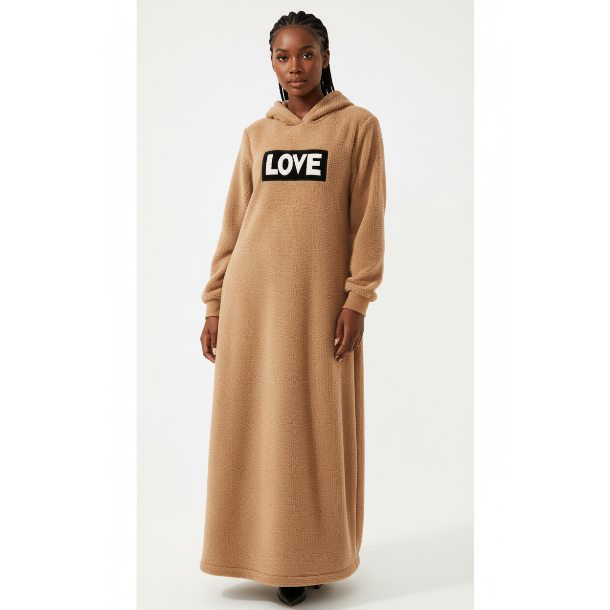 Oversized Cozy Fleece Lounge Dress