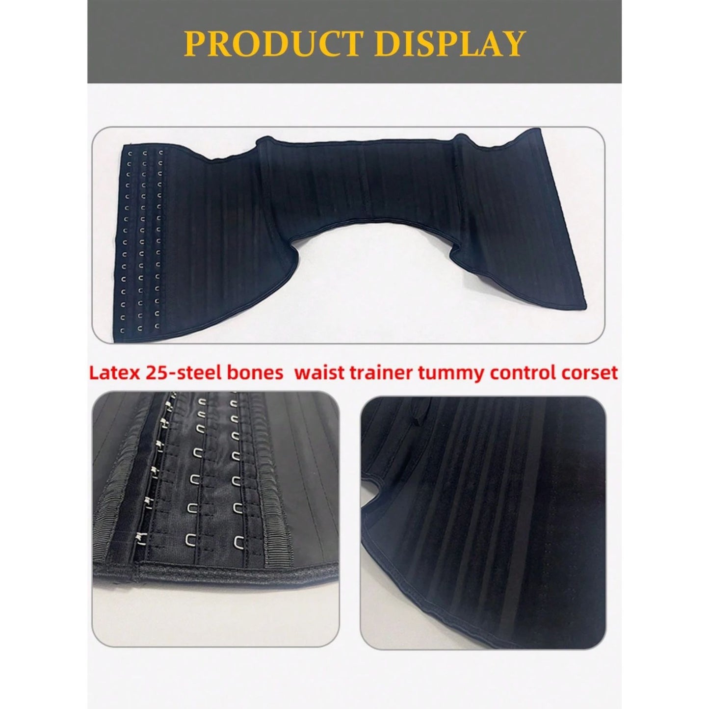 25pcs Steel Boned Latex Material Corset Waist Trainer.