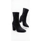 Stretchy Sock Block Heel Pointed Toe Boots