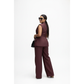 Formal Button-Front Vest Blazer & Wide-Leg Pants Set