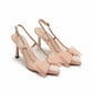 Classic Mesh Bow Slingback Heels