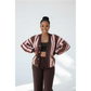 Ladies Oversized Striped Cardigan