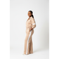 Casual Sportwear Collar Zip Jacket & Wide-Leg Pants