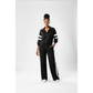 Casual Sportwear Collar Zip Jacket & Wide-Leg Pants
