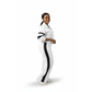 Casual Sportwear Collar Zip Jacket & Wide-Leg Pants