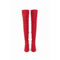 Suede Chunky Heel Thigh High Sock Boots