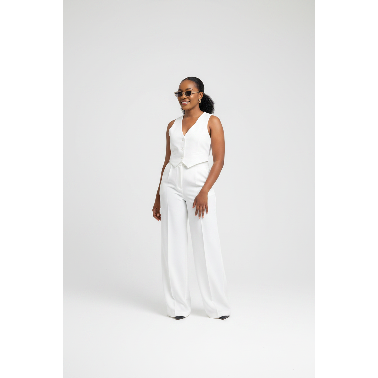 Formal Tailored Pleat Wide Leg Pants