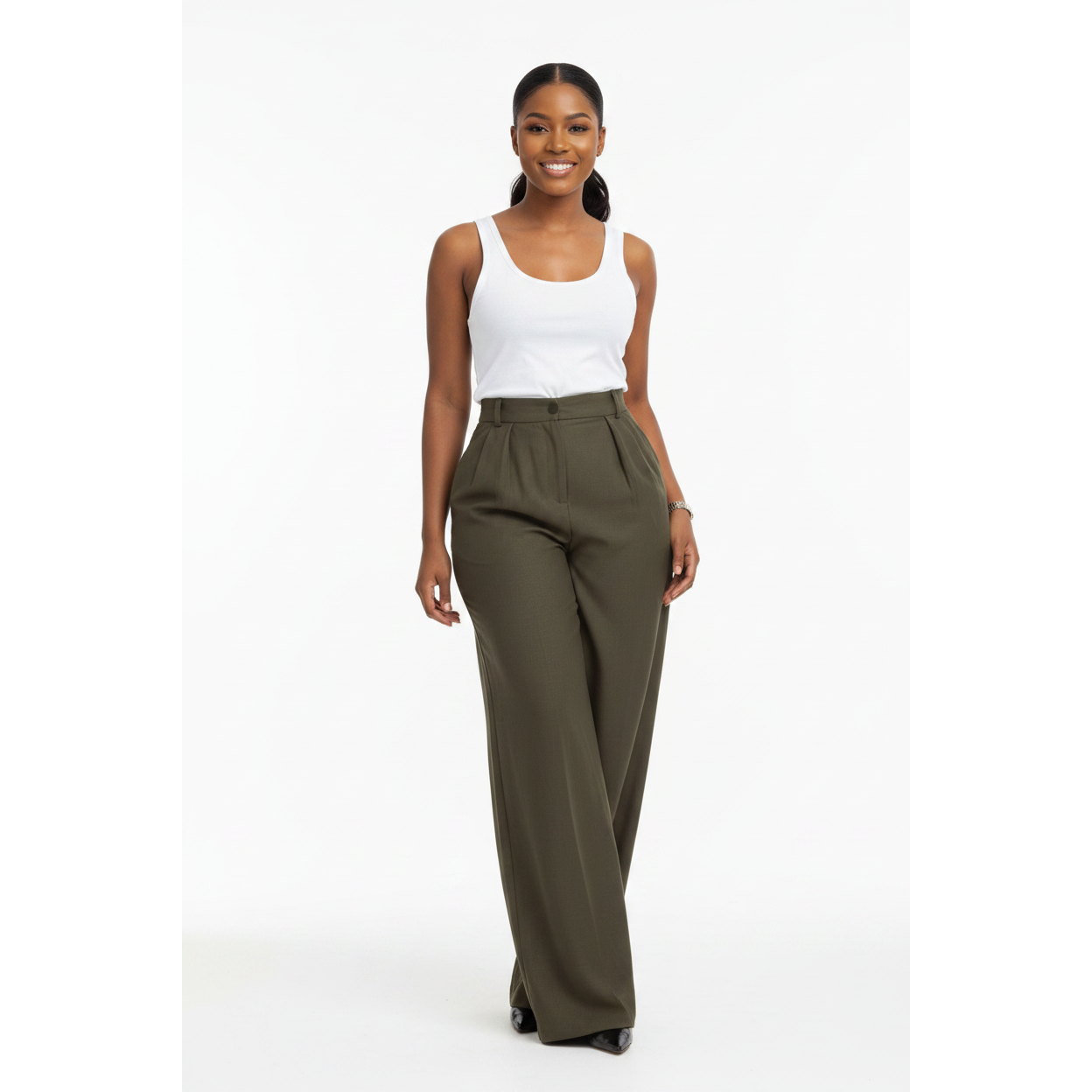 Formal Tailored Pleat Wide Leg Pants