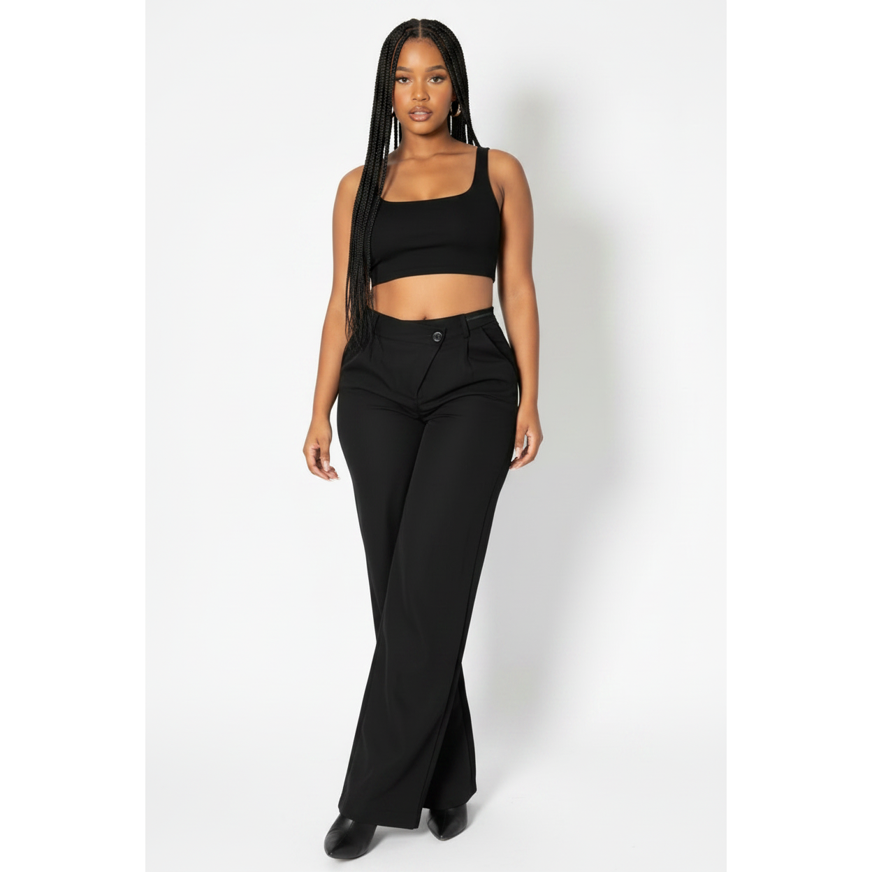 Ladies High Waist Wide Leg Pants
