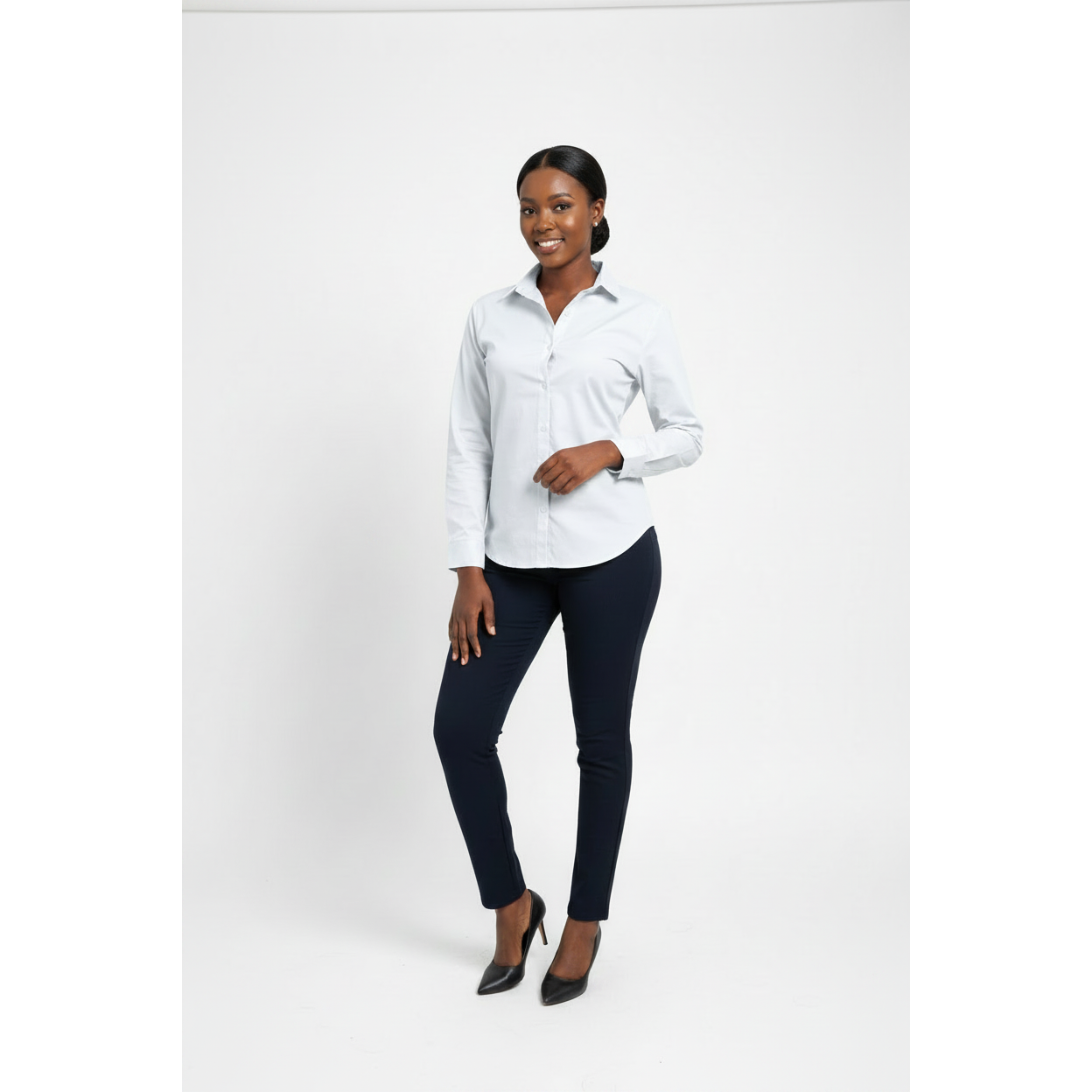 Ladies Long Sleeve Collar Neck Shirt