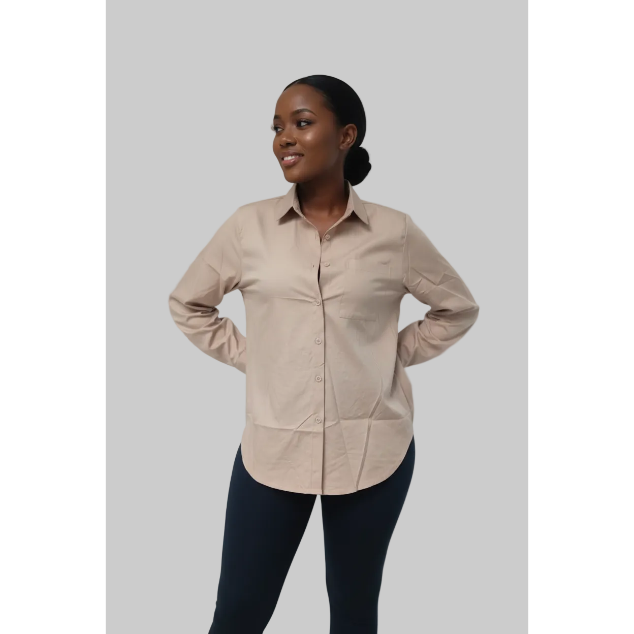 Ladies Long Sleeve Collar Neck Shirt