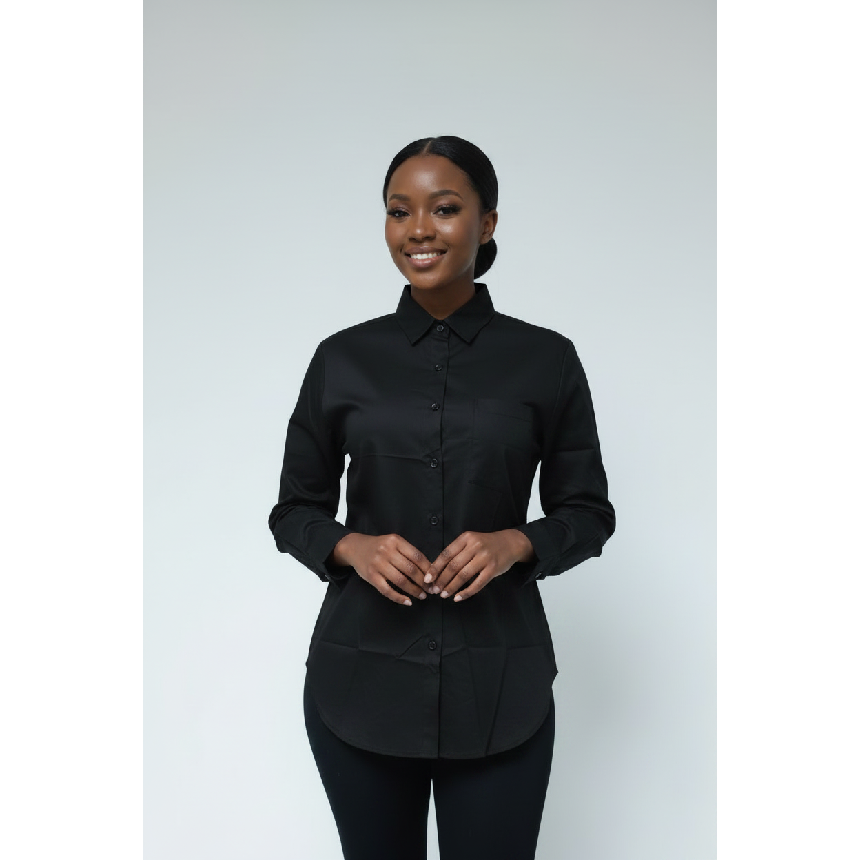 Ladies Long Sleeve Collar Neck Shirt