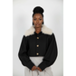 Oversized Fur Collar Cropped Jacket