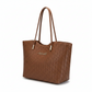 Woven Faux-Leather Tote Bag