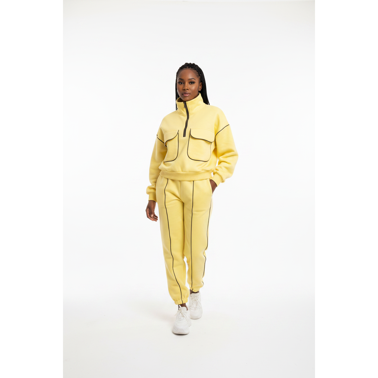 Winter Funnel Neck Tracksuit Top & Pants Set