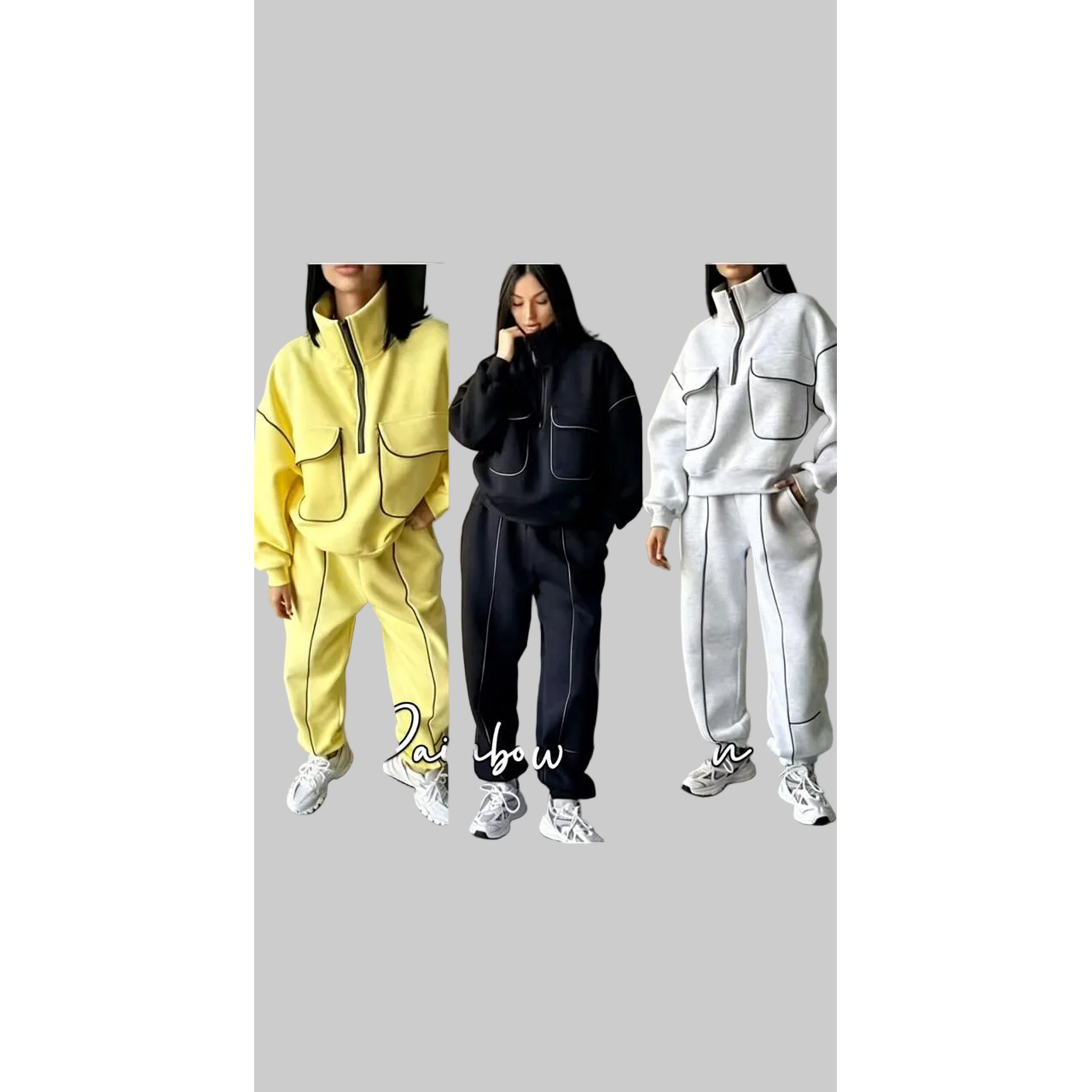 Winter Funnel Neck Tracksuit Top & Pants Set