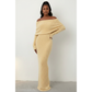 Elegant Foldover Off Shoulder Maxi Dress