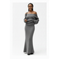 Off Shoulder Knitted Top & Maxi Skirt Set