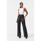 High-Waisted Wide-Leg Faux Leather Trousers