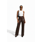 High-Waisted Wide-Leg Faux Leather Trousers