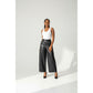 High-Waisted Faux Leather Trousers