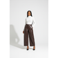 High-Waisted Faux Leather Trousers
