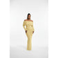 Elegant Foldover Off Shoulder Maxi Dress