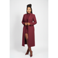 Ladies Long Tailored Sleeve Collared Coat